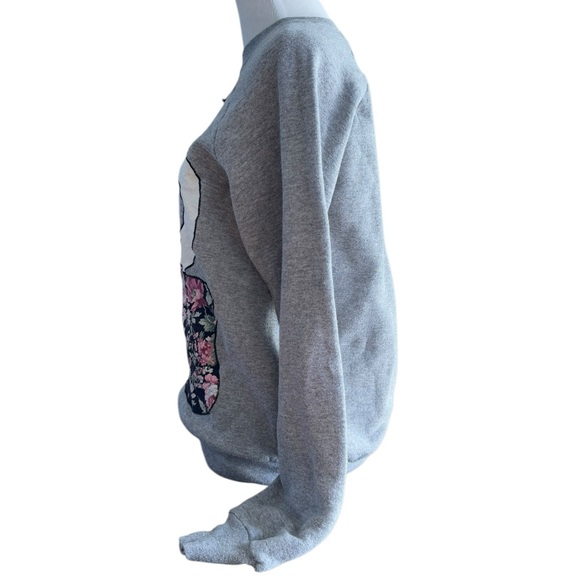 Vintage Jerzees Gray Cat Crewneck Sweater Size L - Picture 3 of 11